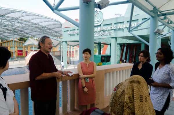 Prof. John Miksic talking to students from the Nalanda-Sriwijaya Centre Field School participants at the Maritime Experiential Museum