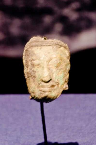 Bronze 15th century Buddha Head, probably from Thailand. Found in Punggol (northeast Singapore)