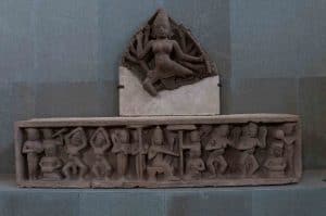 Durga and Lintel depicting Court Life